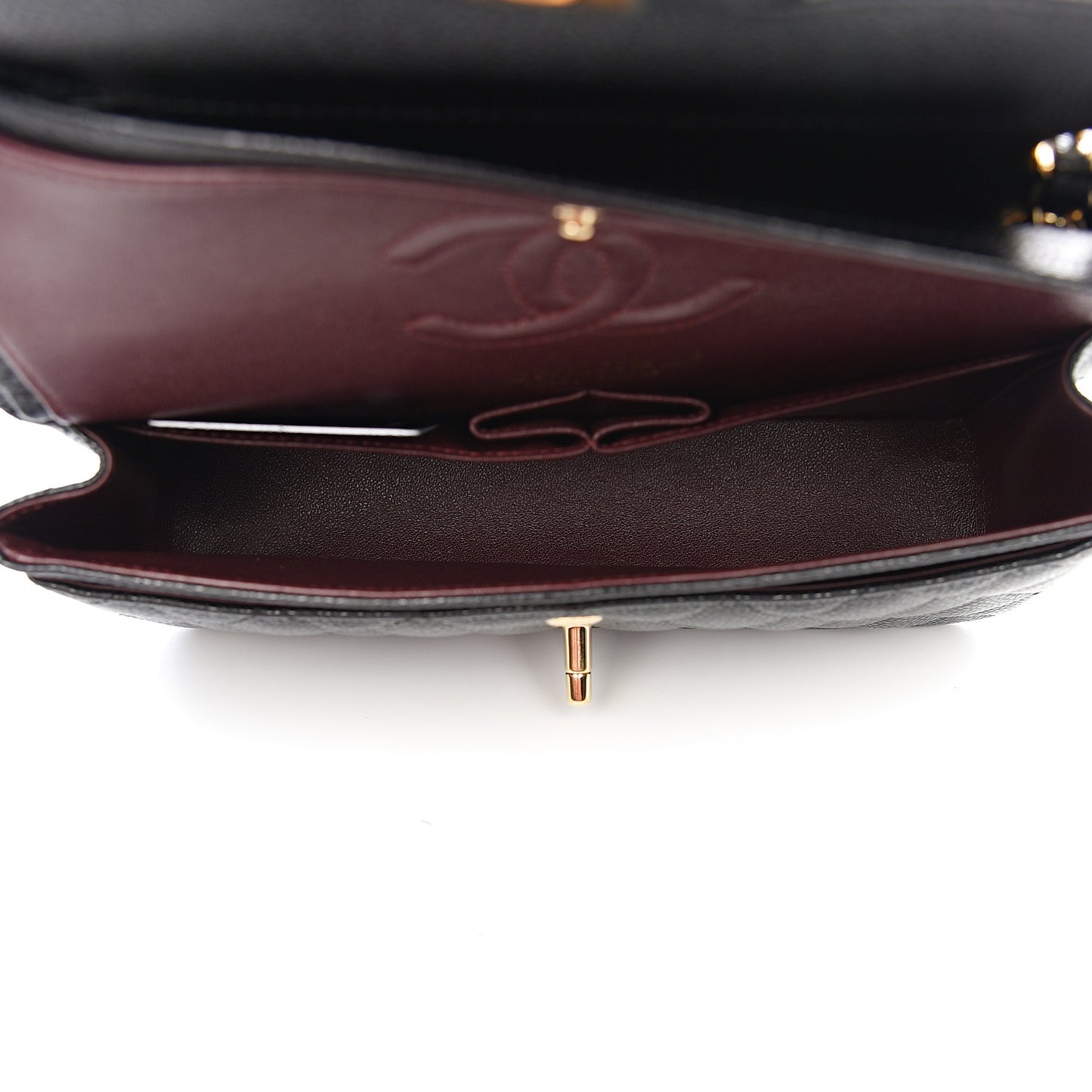 Caviar Quilted Small Double Flap Black