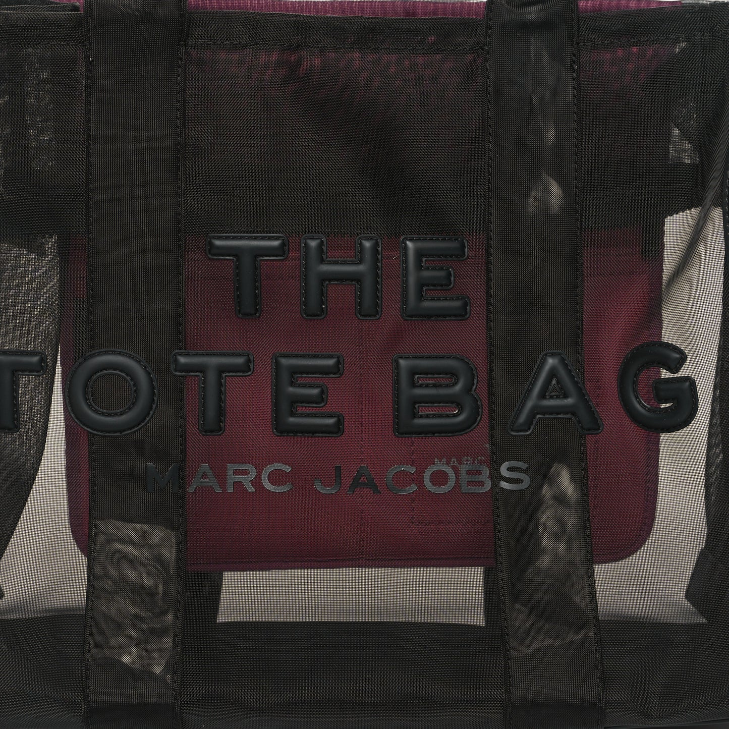 Nylon The Mesh Large Tote Bag Black Pink