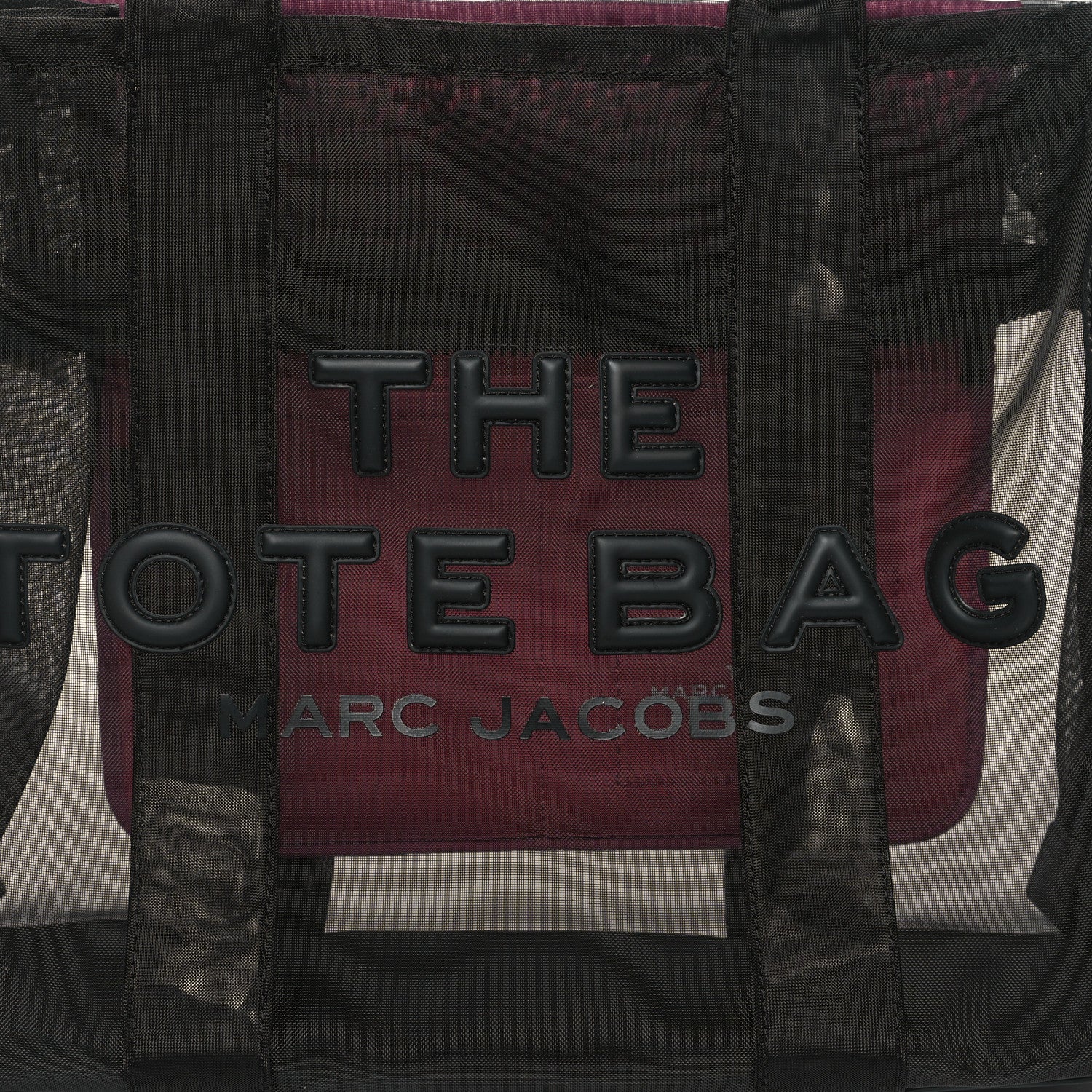 Marc Jacobs Nylon The Mesh Large Tote Bag Black Pink 8 of 10