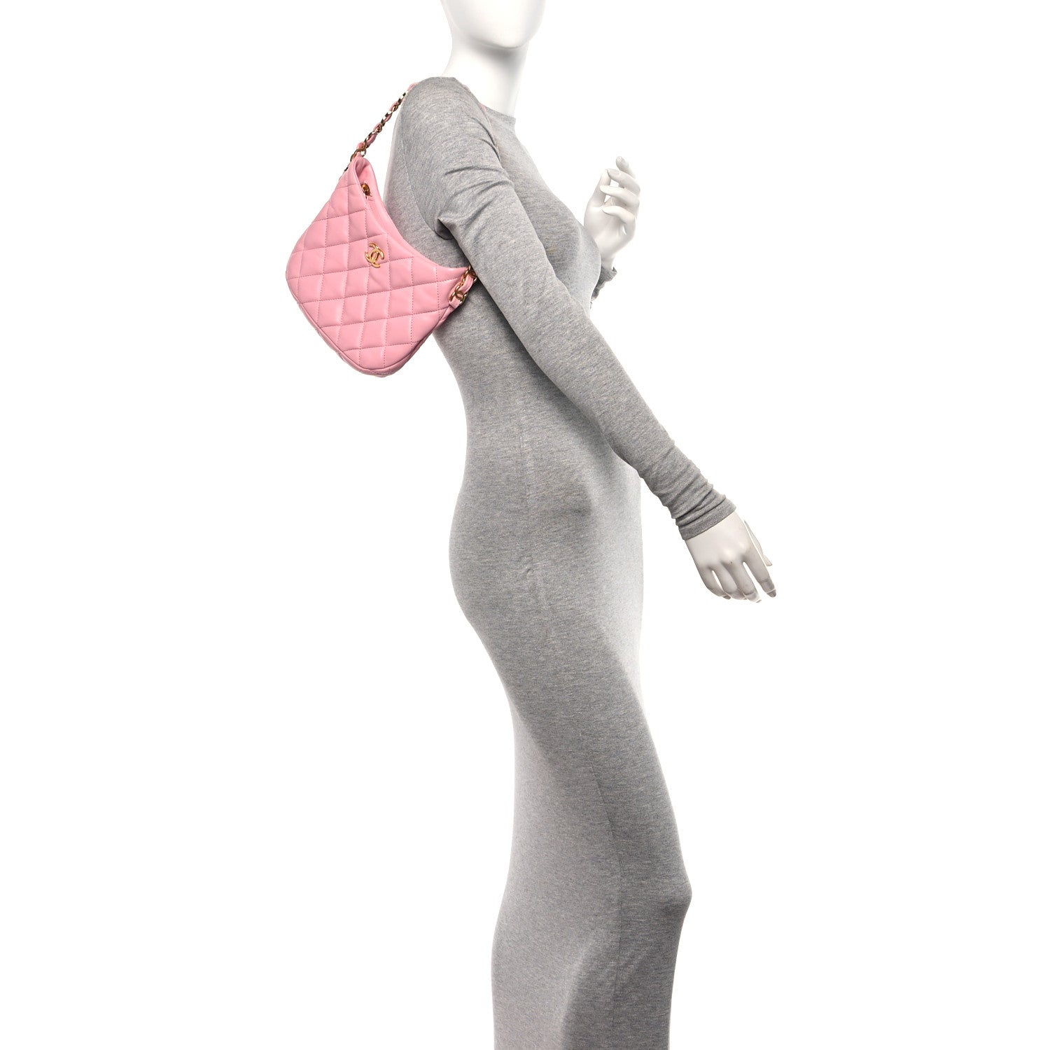 Chanel Lambskin Quilted CC Links Hobo Light Pink 2 of 10
