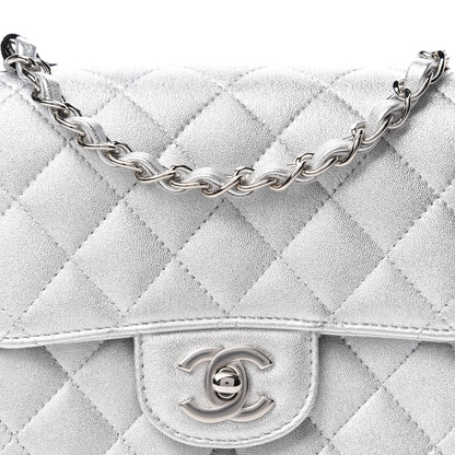 Chanel Metallic Lambskin Quilted Mini Square Flap Silver 10 of 11
