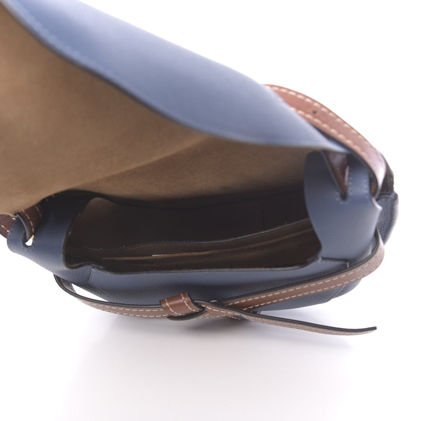 Grained Calfskin Small Gate Crossbody Bag Varsity Pecan