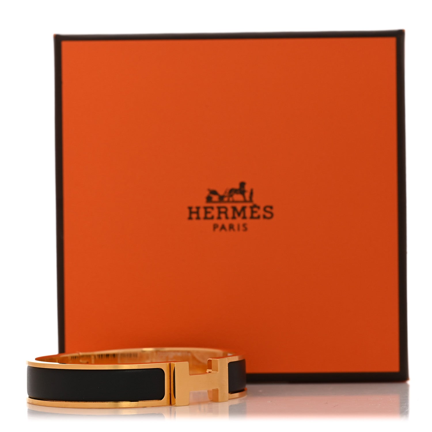 Hermes Matte Enamel Narrow Clic Clac HH Bracelet T4 Black 6 of 6