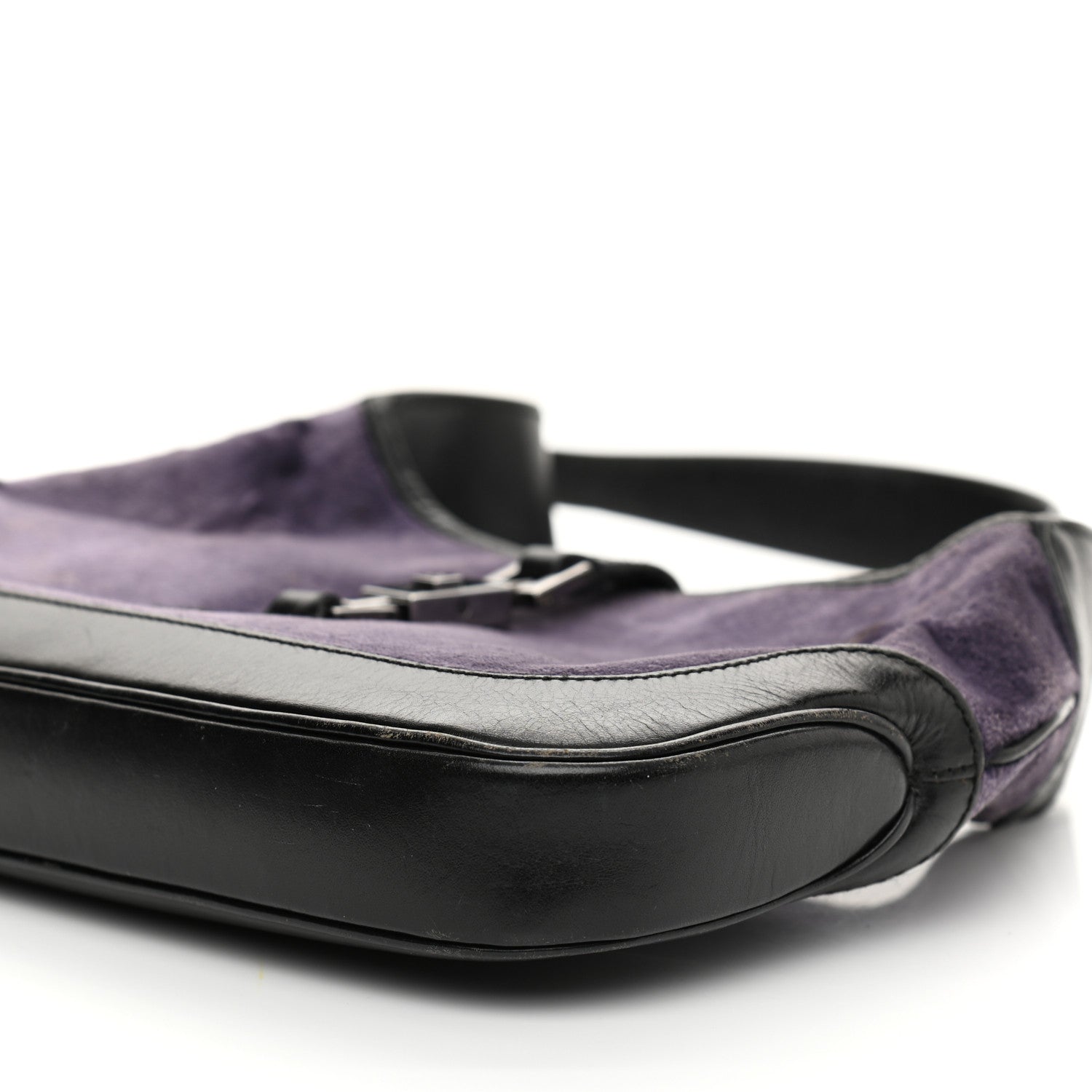Gucci Velvet Calfskin Jackie O Hobo Purple Black 10 of 17