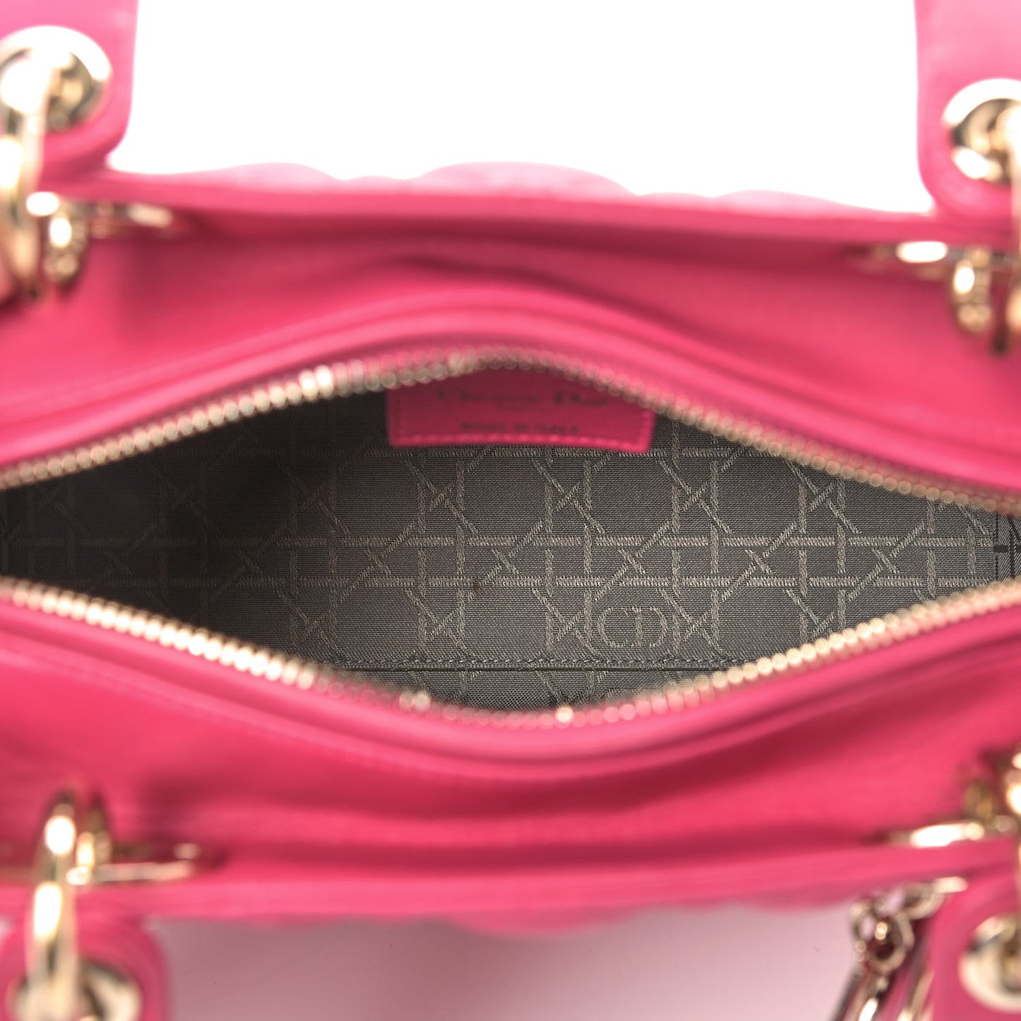 Lambskin Cannage Medium Lady Dior Pink