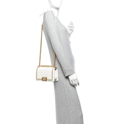 Chanel Caviar Quilted Small Chain Around Boy Flap White 2 of 13