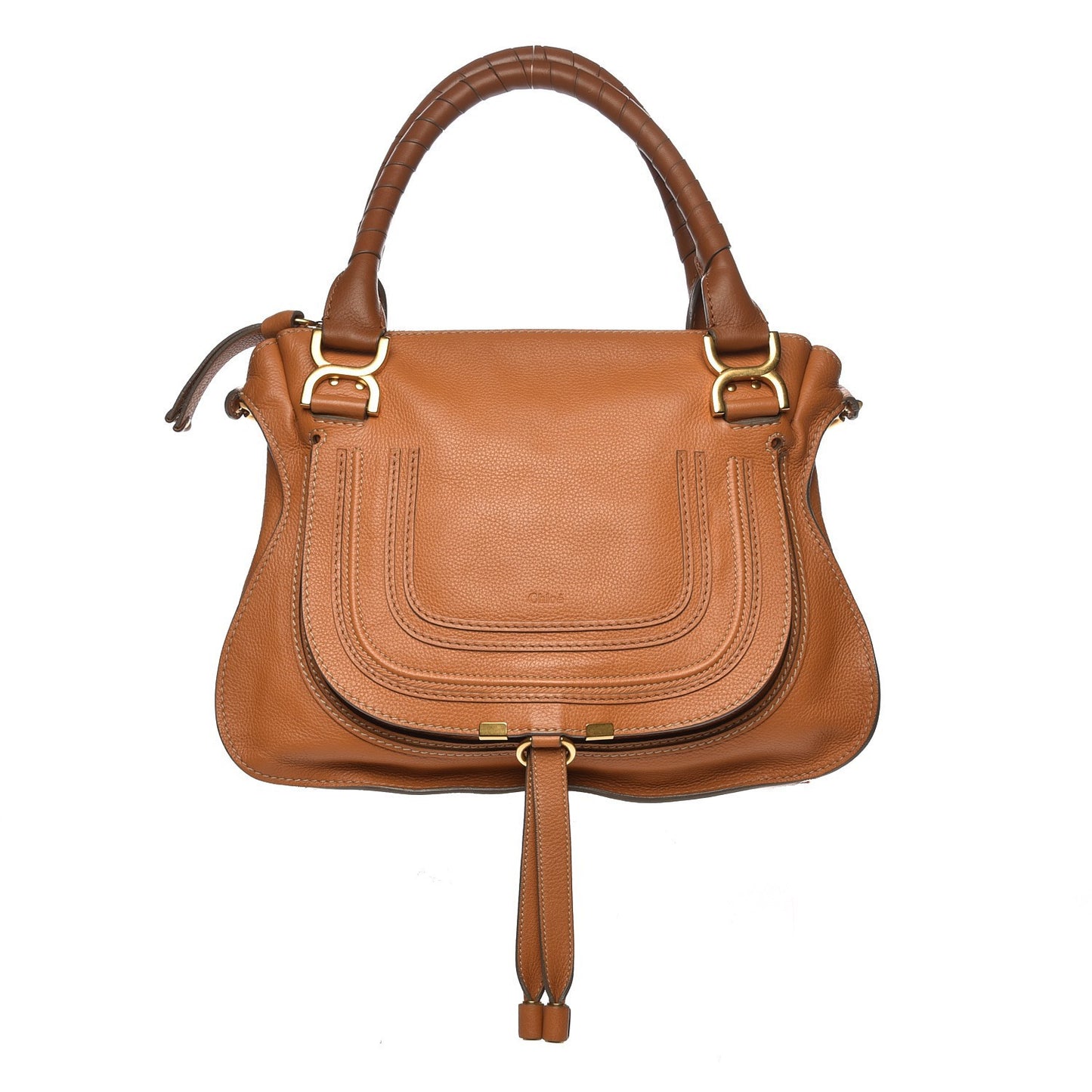 Calfskin Medium Marcie Satchel Tan