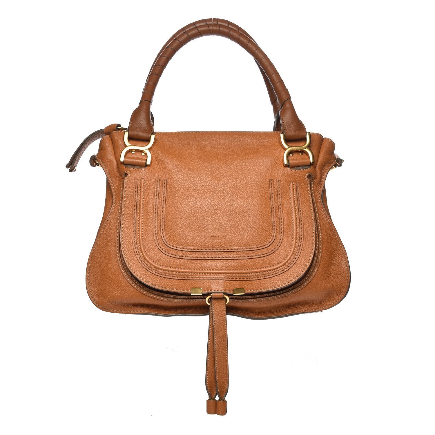 Chloe Calfskin Medium Marcie Satchel Tan 1 of 9