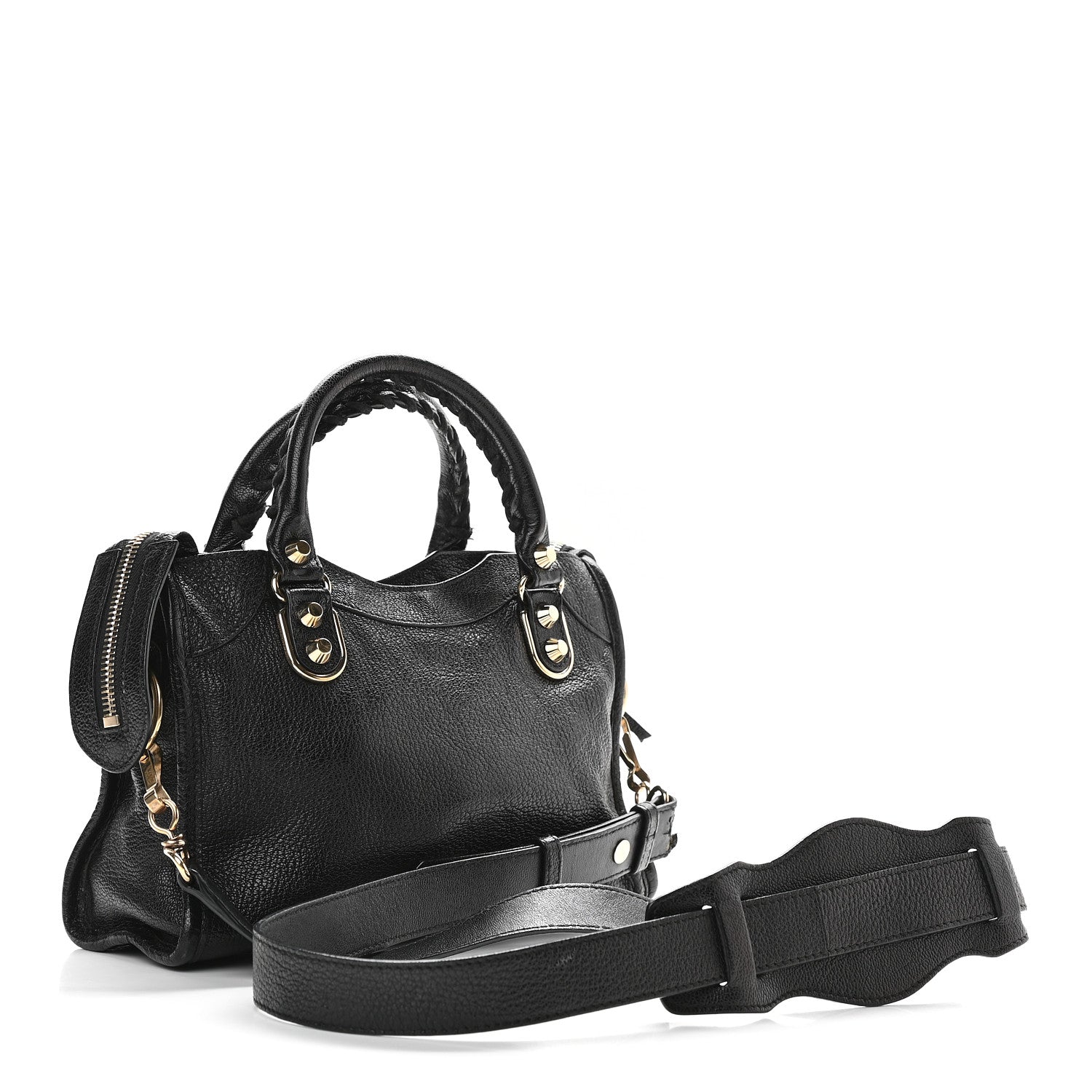 Balenciaga Chevre Gold Metallic Edge Hardware Mini City Black 3 of 10