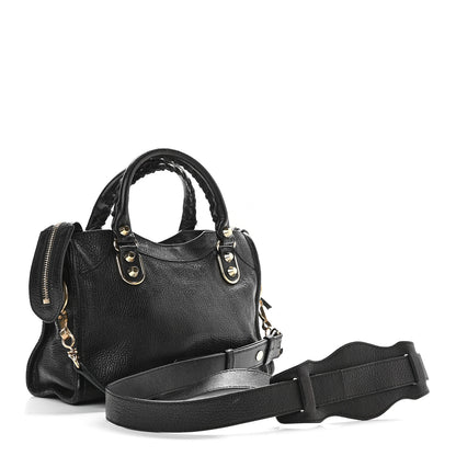 Balenciaga Chevre Gold Metallic Edge Hardware Mini City Black 3 of 10