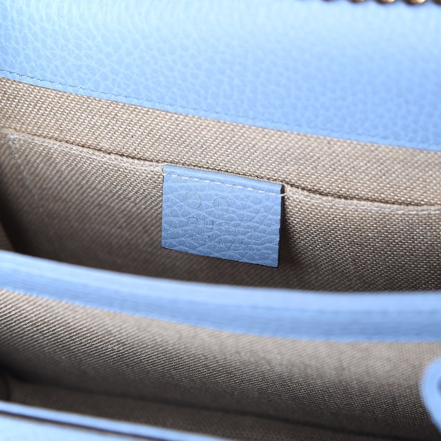 Gucci Dollar Calfskin Small Interlocking G Shoulder Bag Mineral Blue 8 of 11