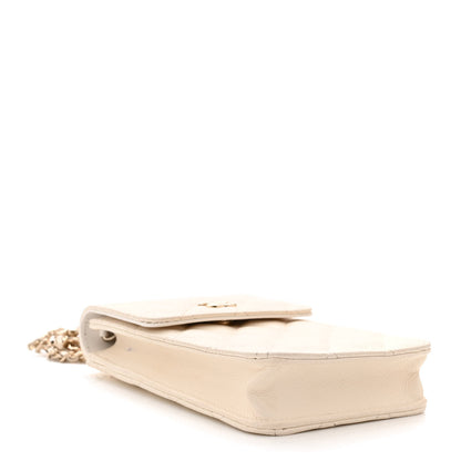 Chanel Caviar Quilted Bow Phone Holder White 4 of 14