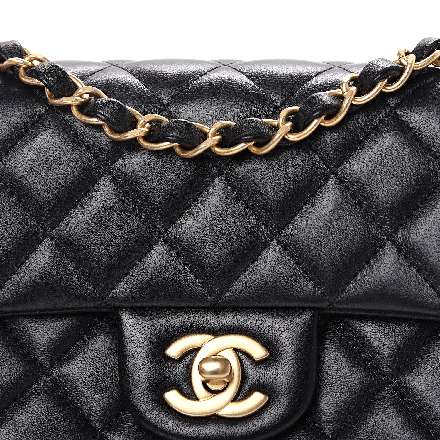 Chanel Lambskin Quilted Mini Rectangular Flap Black 10 of 11