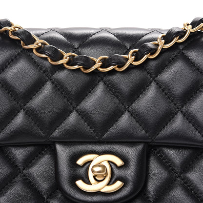 Chanel Lambskin Quilted Mini Rectangular Flap Black 10 of 11