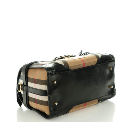 Burberry House Check Bridle Calfskin Medium Alchester Bowling Bag Black 4 of 8