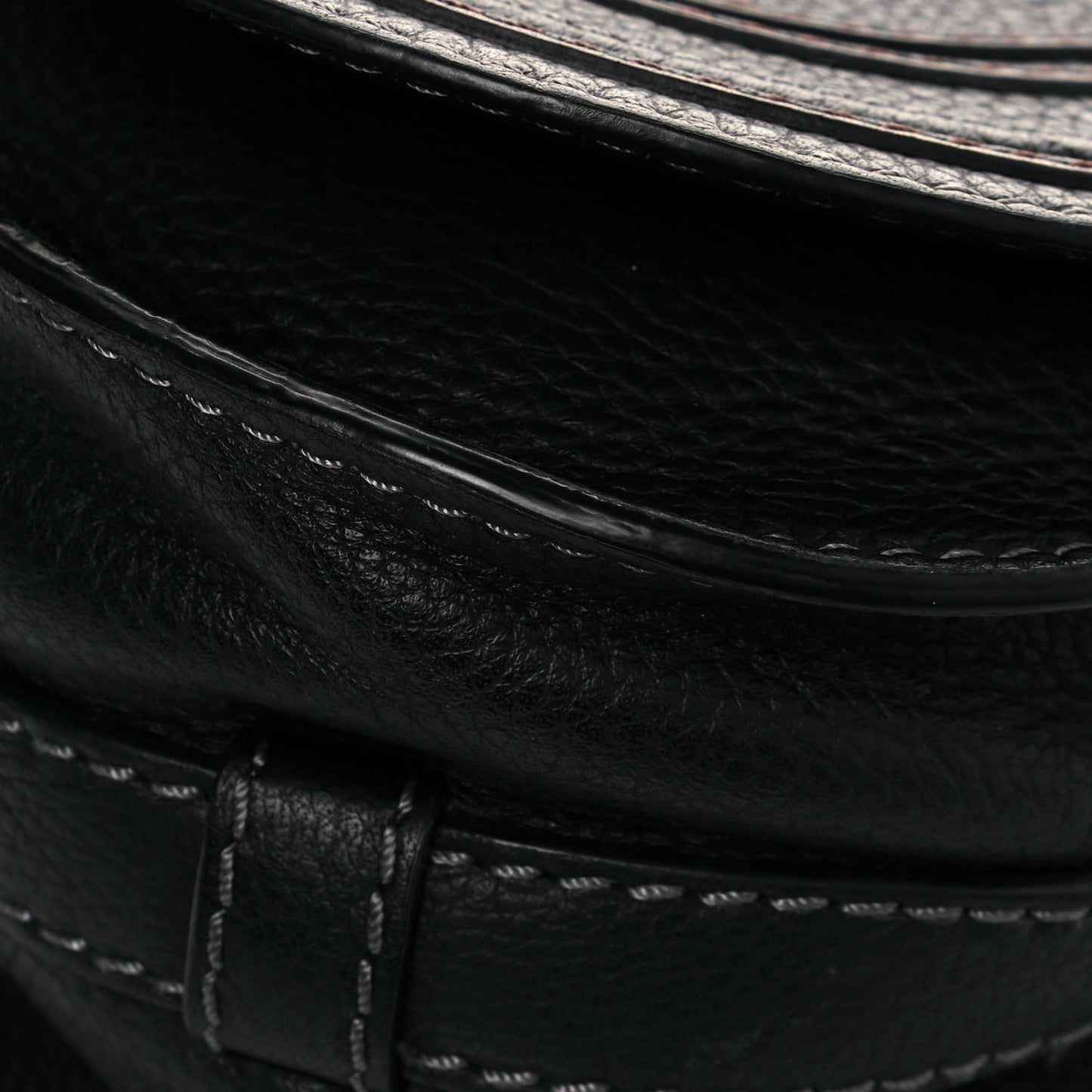 Calfskin Mini Marcie Round Crossbody Bag Black