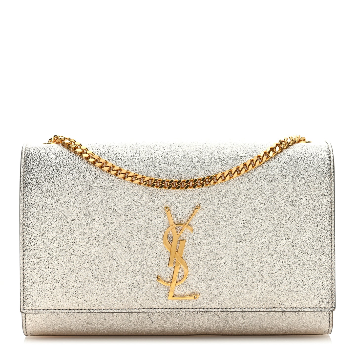 Metallic Calfskin Small Classic Monogram Kate Satchel Gold