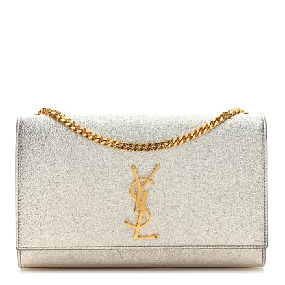Saint Laurent Metallic Calfskin Small Classic Monogram Kate Satchel Gold 1 of 8