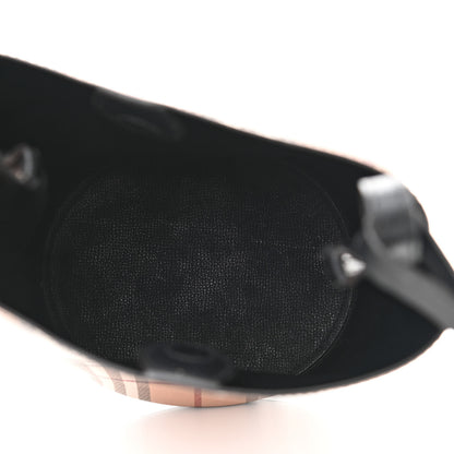 Burberry Haymarket Check Colours Small Lorne Bucket Crossbody Black 5 of 12