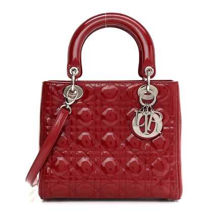 Christian Dior Patent Cannage Medium Lady Dior Red 1 of 10