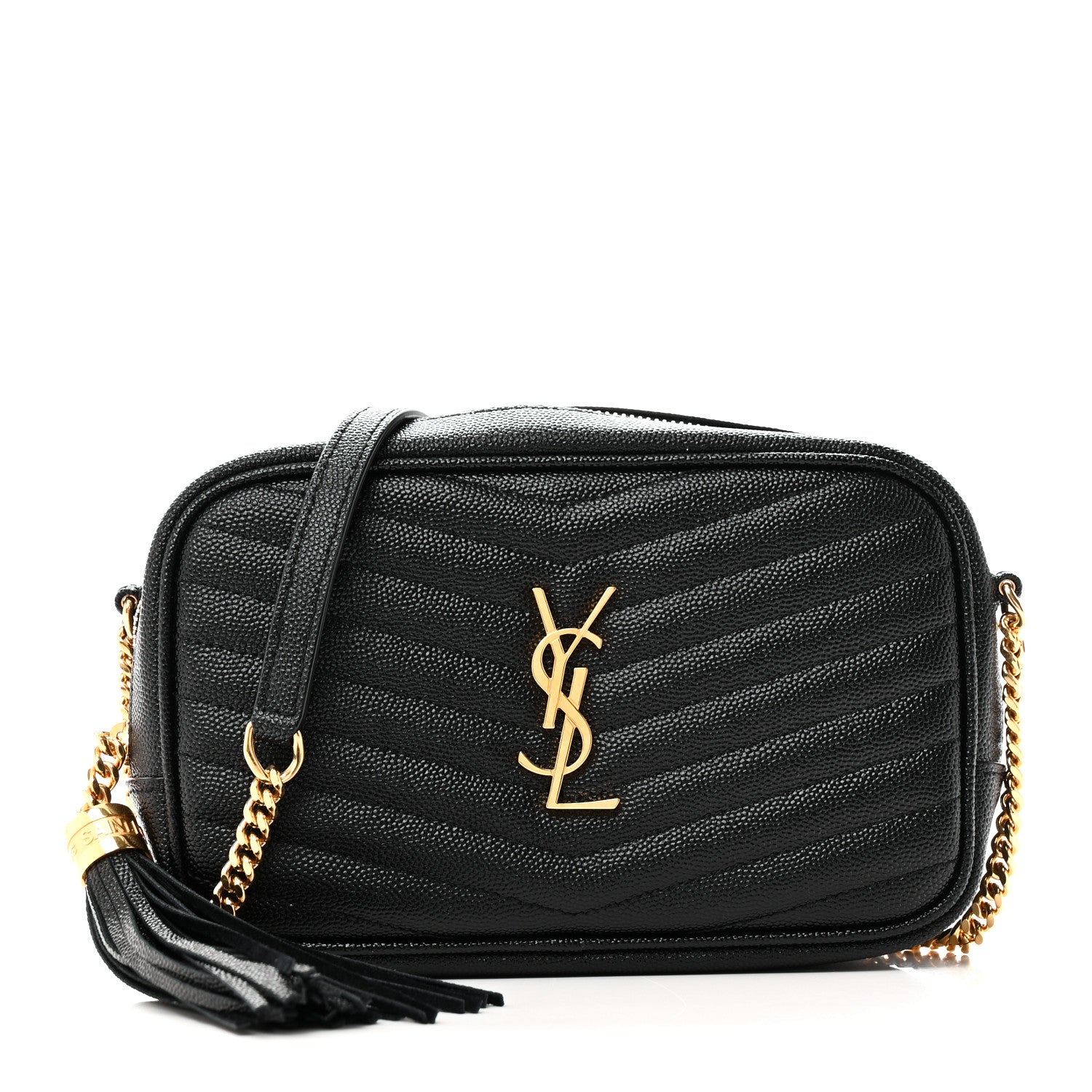 Saint Laurent Grain De Poudre Matelasse Monogram Mini Lou Camera Bag Black 1 of 10