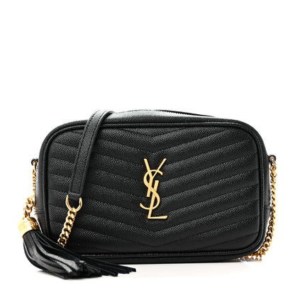 Saint Laurent Grain De Poudre Matelasse Monogram Mini Lou Camera Bag Black 1 of 10