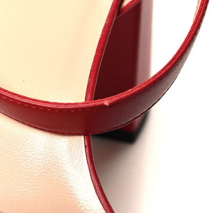 Gucci Calfskin GG Marmont Ankle Wrap 30/90mm Platform Sandals 36.5 Hibiscus Red 8 of 9