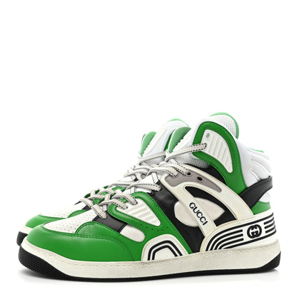 Gucci Demetra GG Supreme Monogram Mens Basket High Top Sneakers 9.5 Great White Green Black 3 of 11