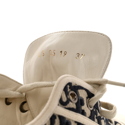 Christian Dior Canvas Oblique Walk'N'Dior Low Top Sneakers 37 Deep Blue 6 of 8