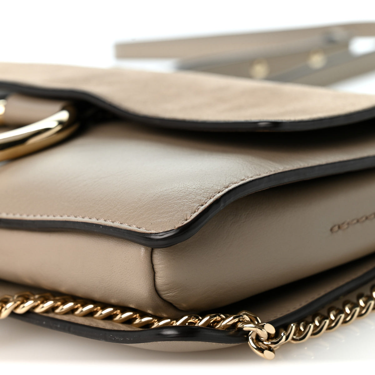 Chloe Suede Calfskin Small Faye Shoulder Bag Motty Grey 9 of 9