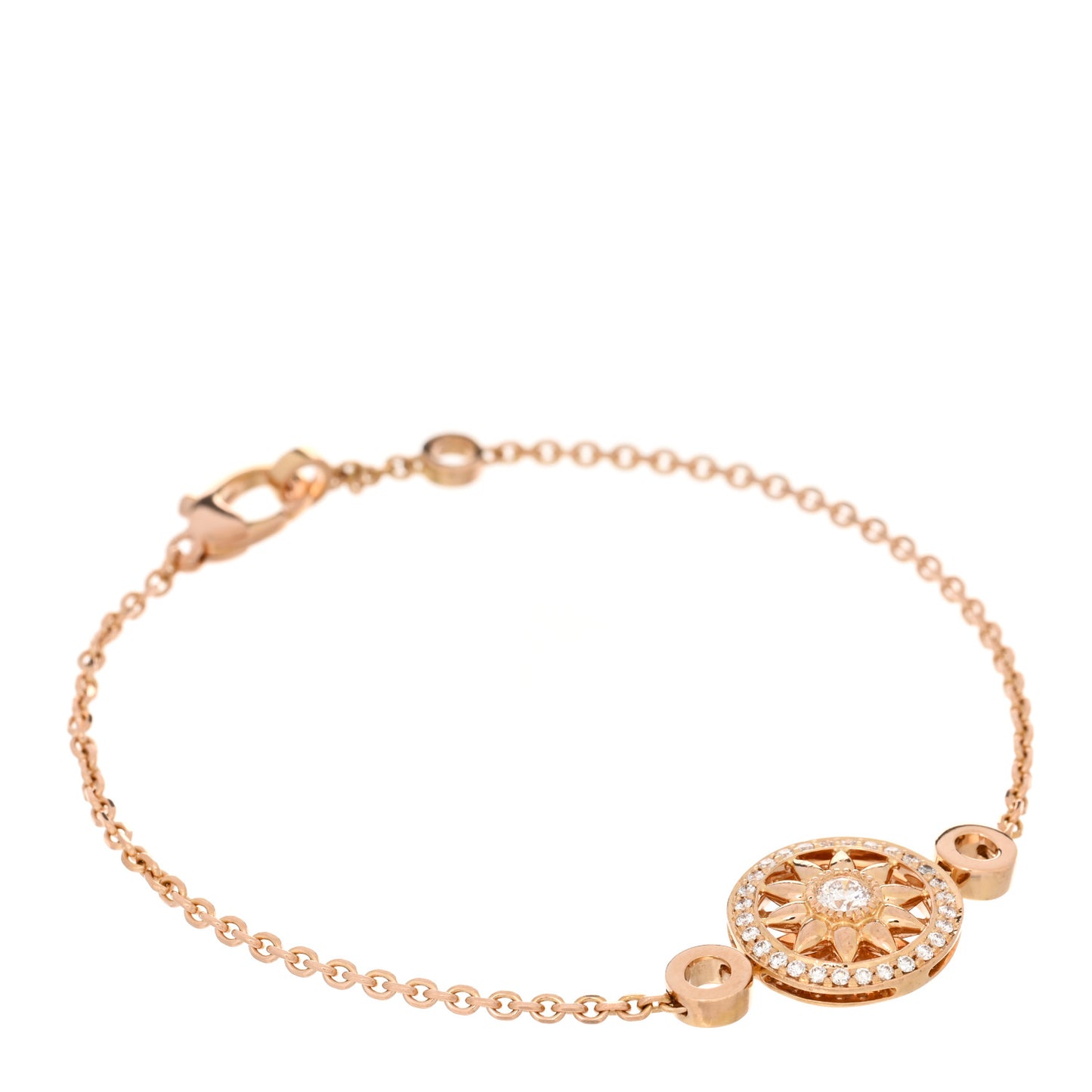 18K Rose Gold Diamond Gates Bracelet