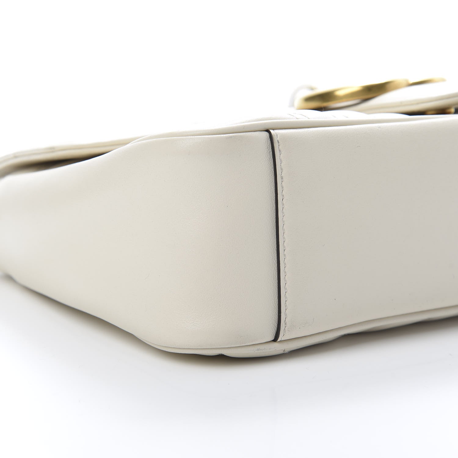 Gucci Calfskin Matelasse Small GG Marmont Shoulder Bag White 9 of 11