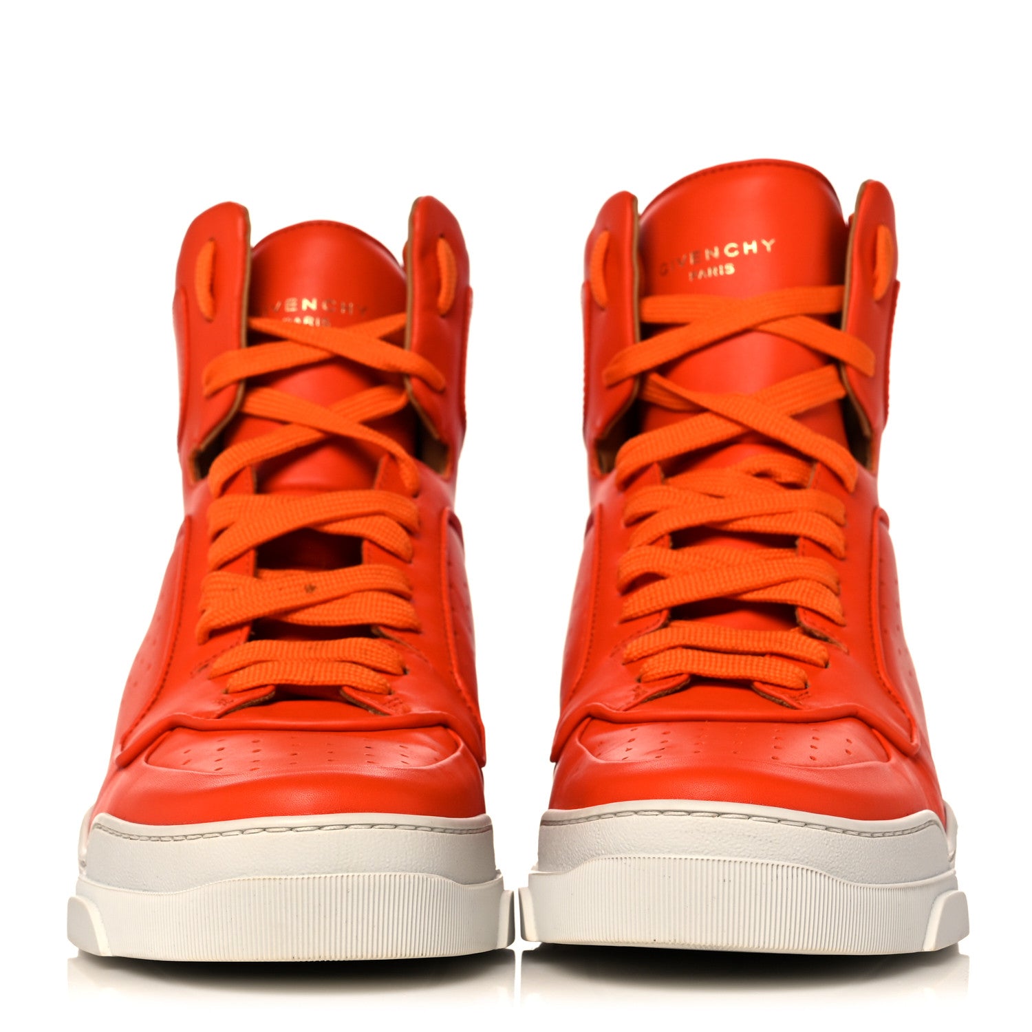 Givenchy Calfskin Mens Tyson High Top Sneakers 42 Orange 2 of 14