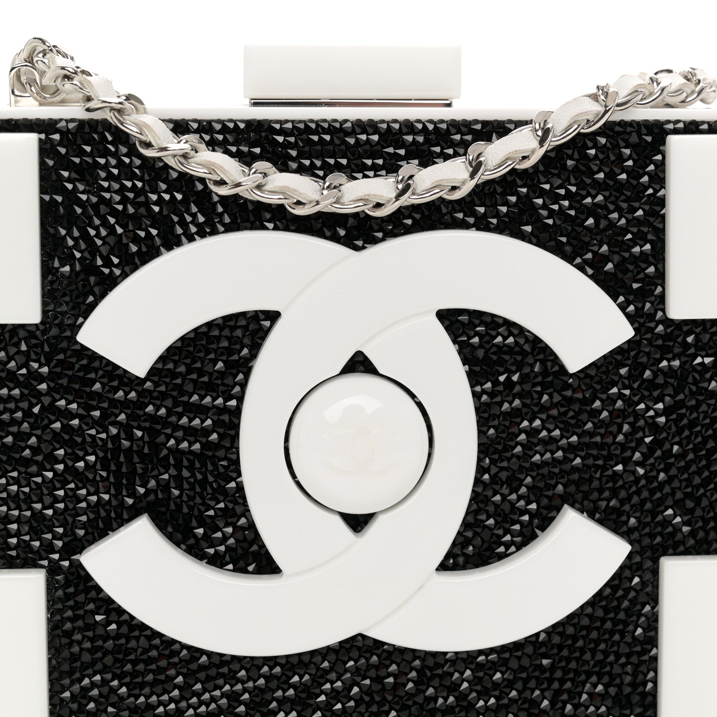 Plexiglass Crystal Lego Clutch White Black