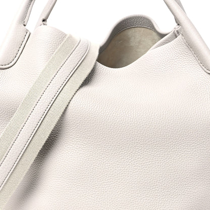 Loro Piana Grained Calfskin Large Bale Bag Stone 8 of 12