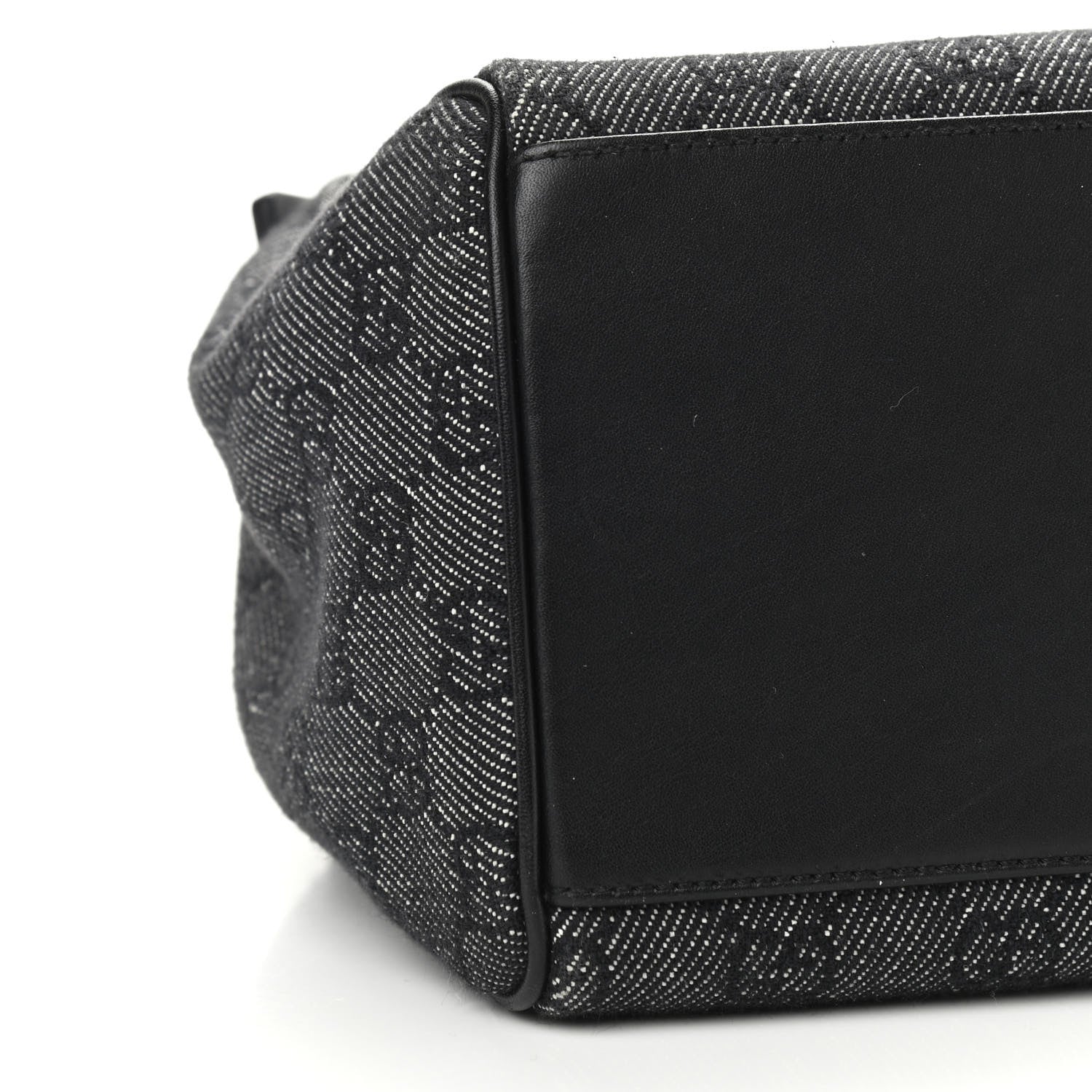 Gucci Denim Monogram GG Signature Shoulder Bag Black 9 of 11