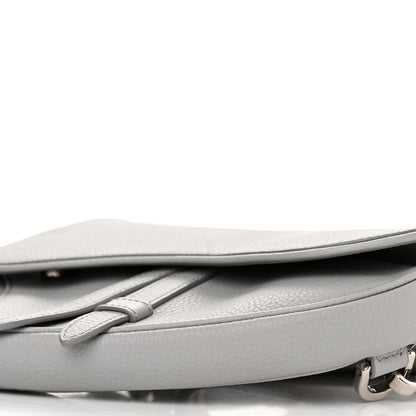 Christian Dior Grained Calfskin Mens Mini Saddle Bag Gray 10 of 12