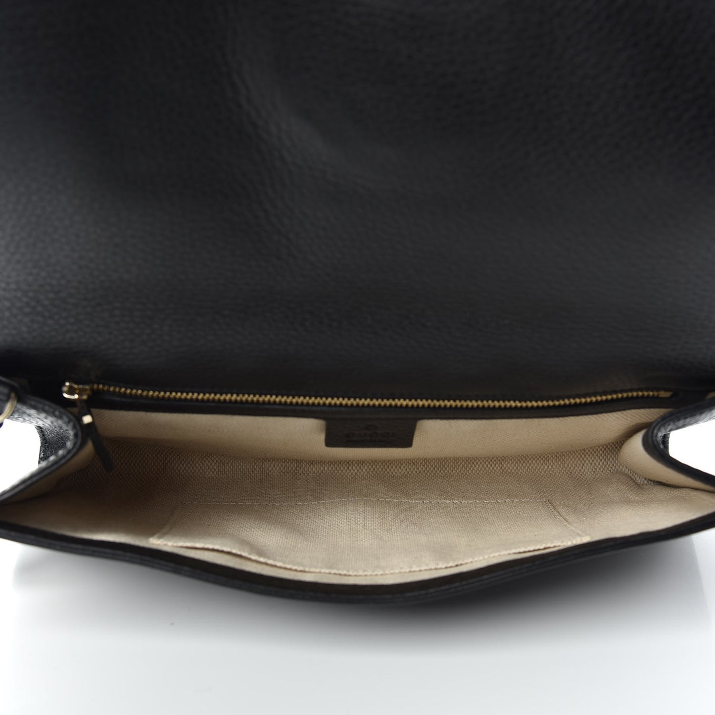 Pebbled Calfskin Medium Soho Clutch Black