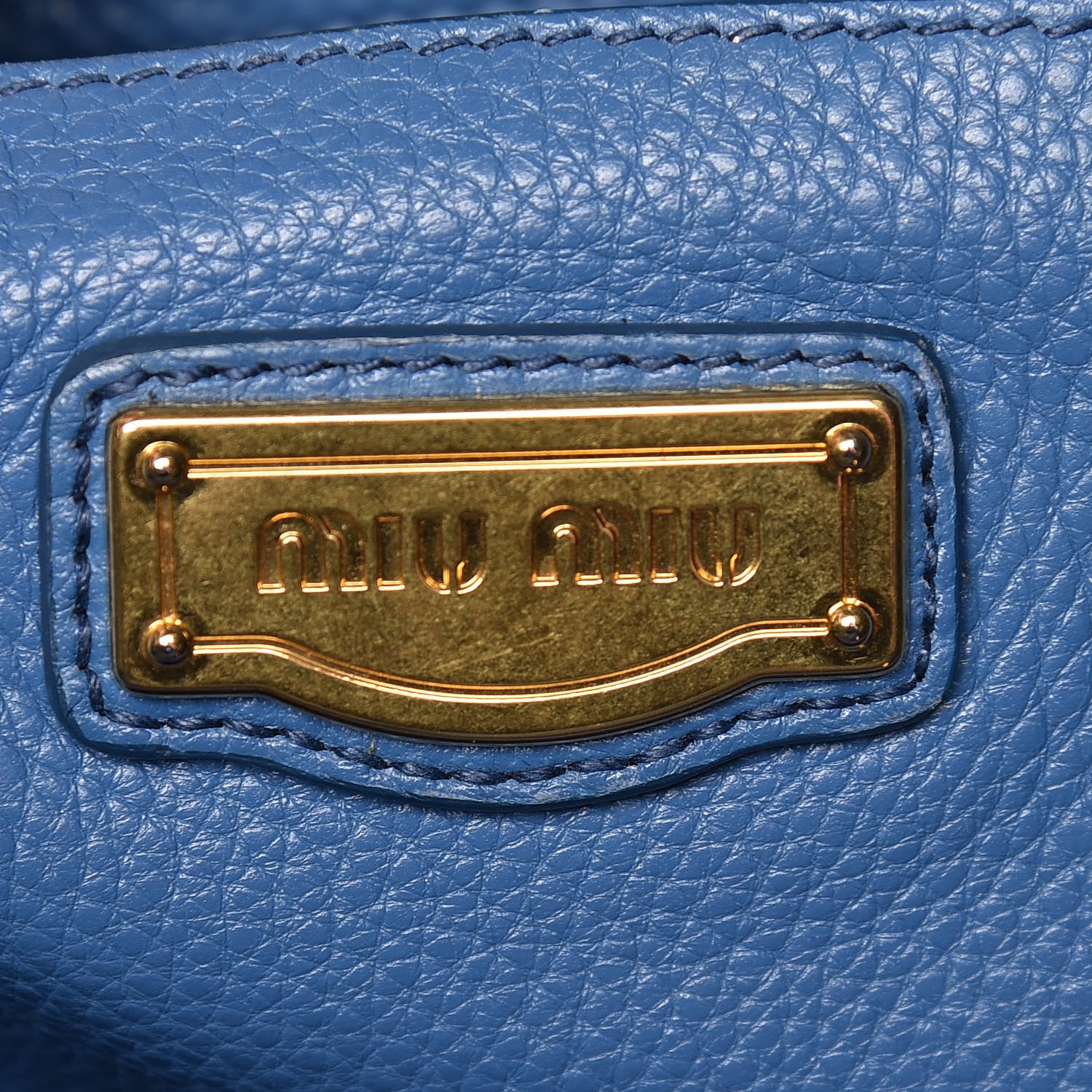 Miu Miu Vitello Daino Shopping Tote Cobalto 6 of 12