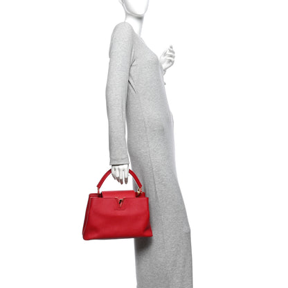 Louis Vuitton Taurillon Capucines PM Rubis 2 of 10