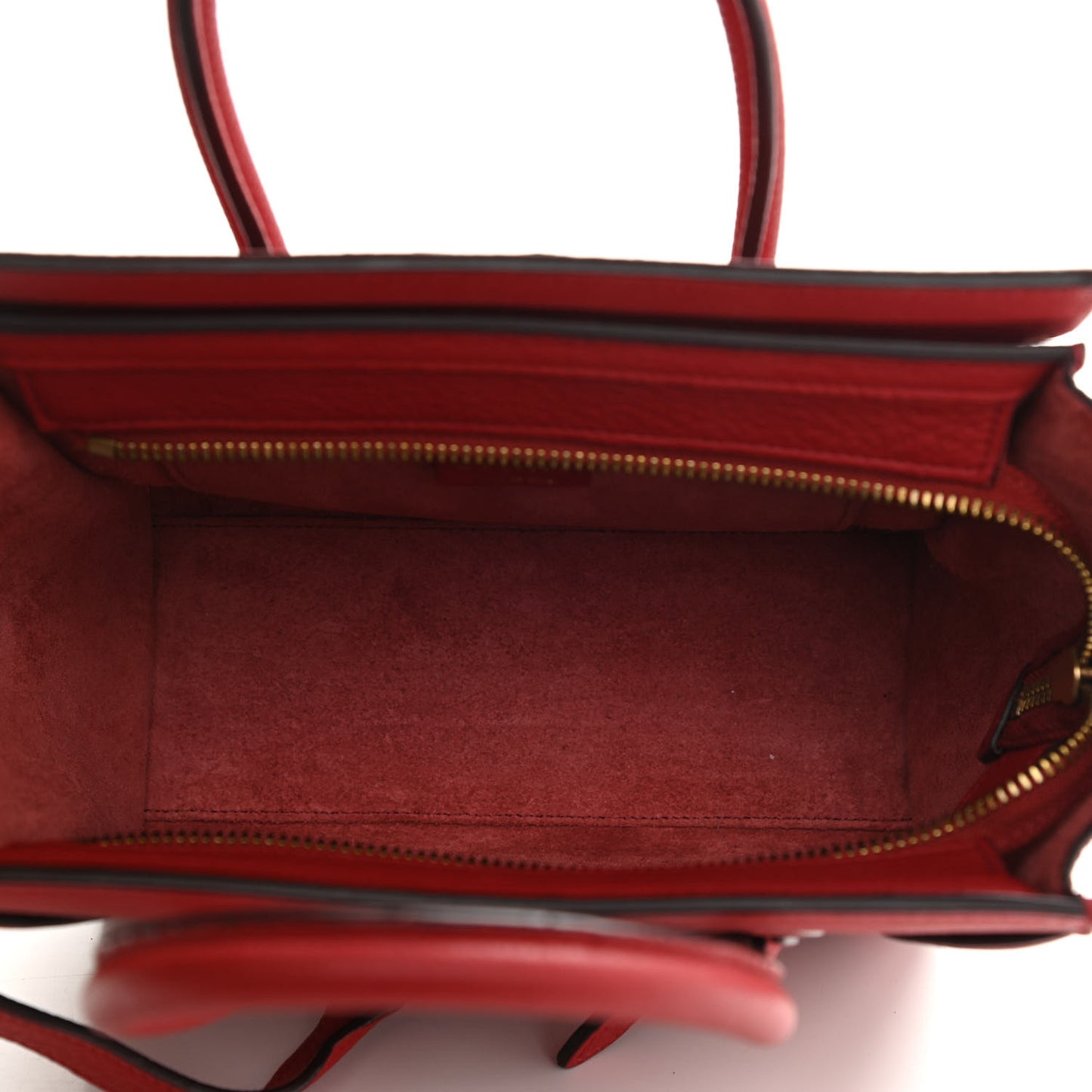 Drummed Calfskin Nano Luggage Red