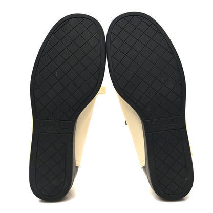 Chanel Lambskin Patent Calfskin CC Sneakers 36.5 White Black 5 of 9