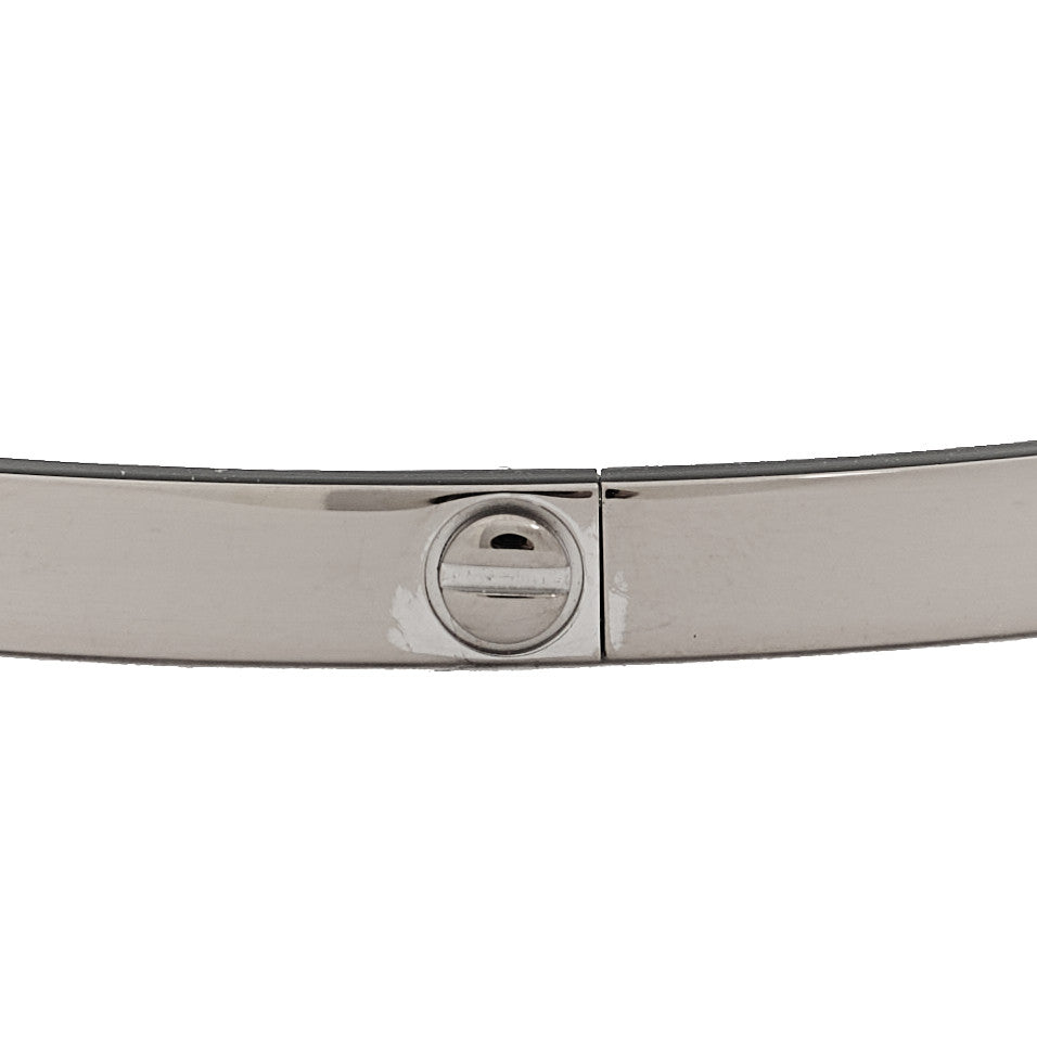 18K White Gold 6 Diamond Small LOVE Bracelet 17
