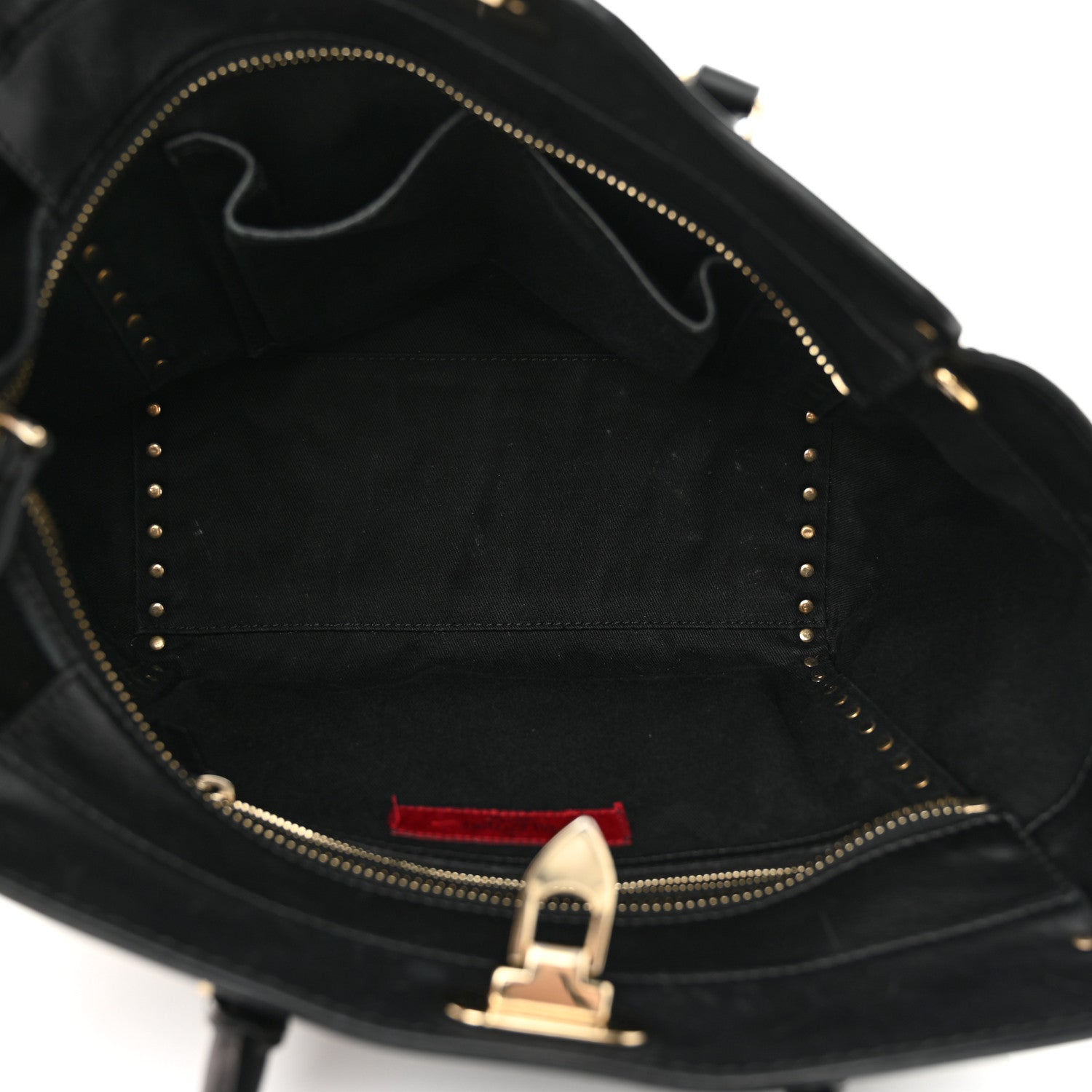 Valentino Garavani Vitello Rockstud Double Handle Tote Black 5 of 14