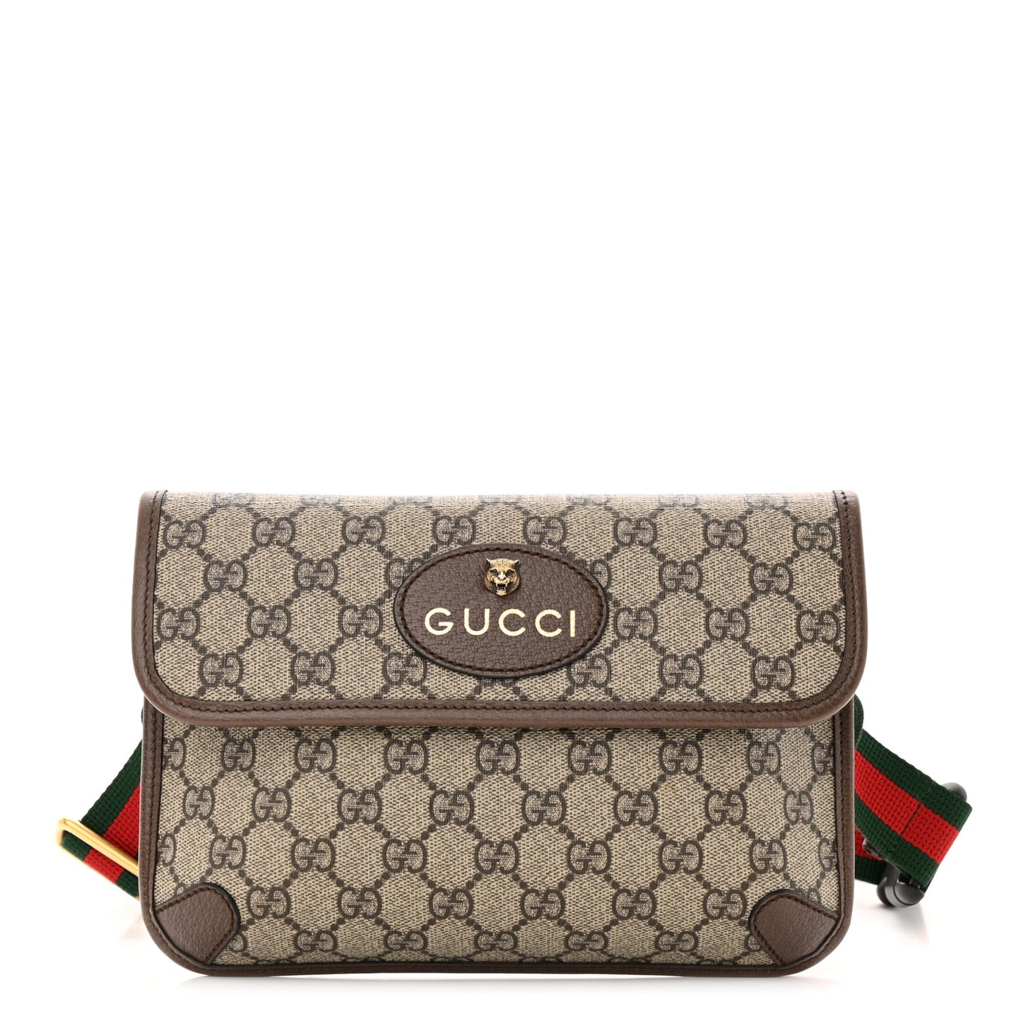 GG Supreme Monogram Neo Vintage Web Belt Bag Brown