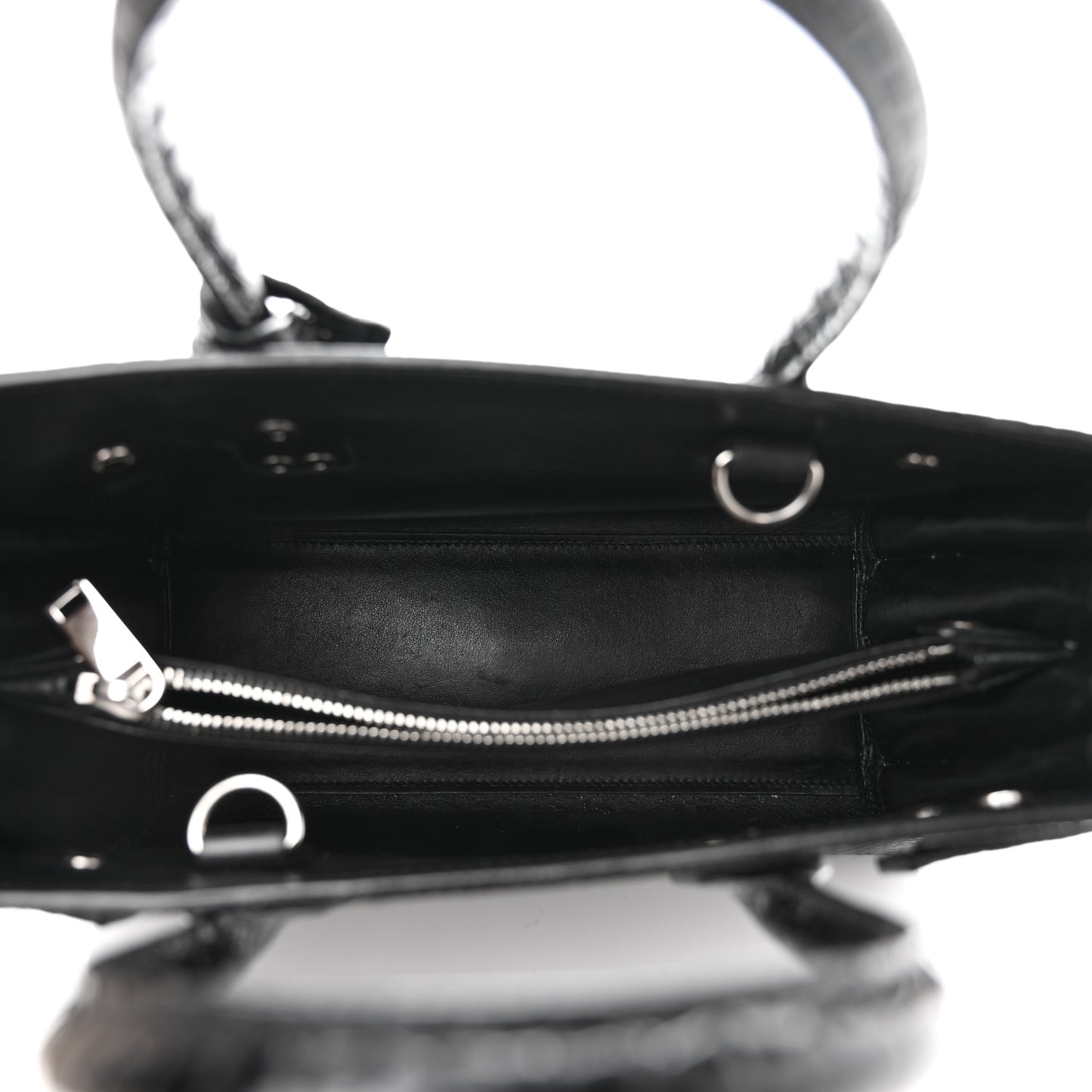 Calfskin Crocodile Embossed Baby Sac De Jour Black