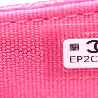 Chanel Caviar Quilted CC Zip Around Card Holder Pink 7 of 8