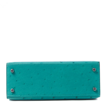 Hermes Ostrich Kelly Sellier 25 Vert Verone 8 of 45