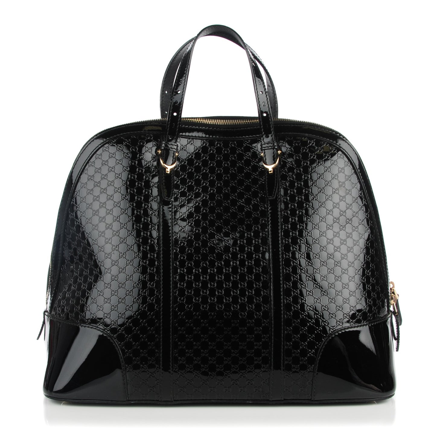 Patent Microguccissima Large Nice Top Handle Dome Bag Black