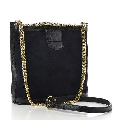 Gucci Suede Patent Dragon Embroidered Medium Dionysus Bucket Bag Dark Blue 3 of 11